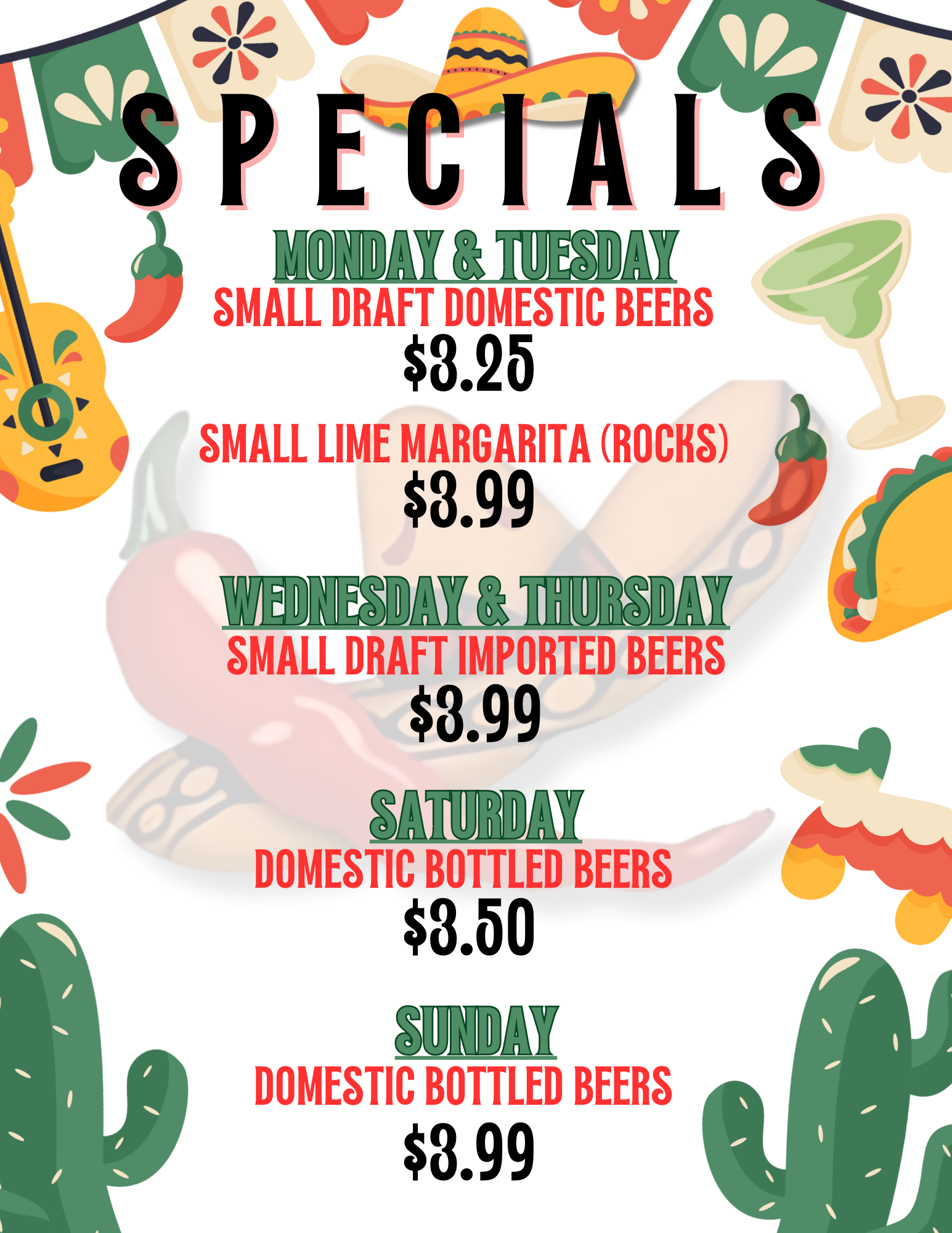 Weekly Specials | Explore Weekly Deals - Dine with Us Today — La
